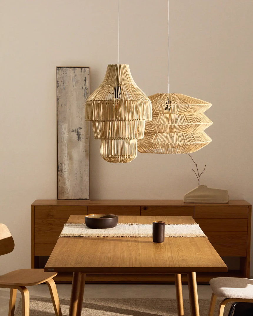 Lampenschirm für Deckenleuchte Janoa aus Rattan mit aufgehelltem Finish Ø 38 cm von Kave Home – Bild 2