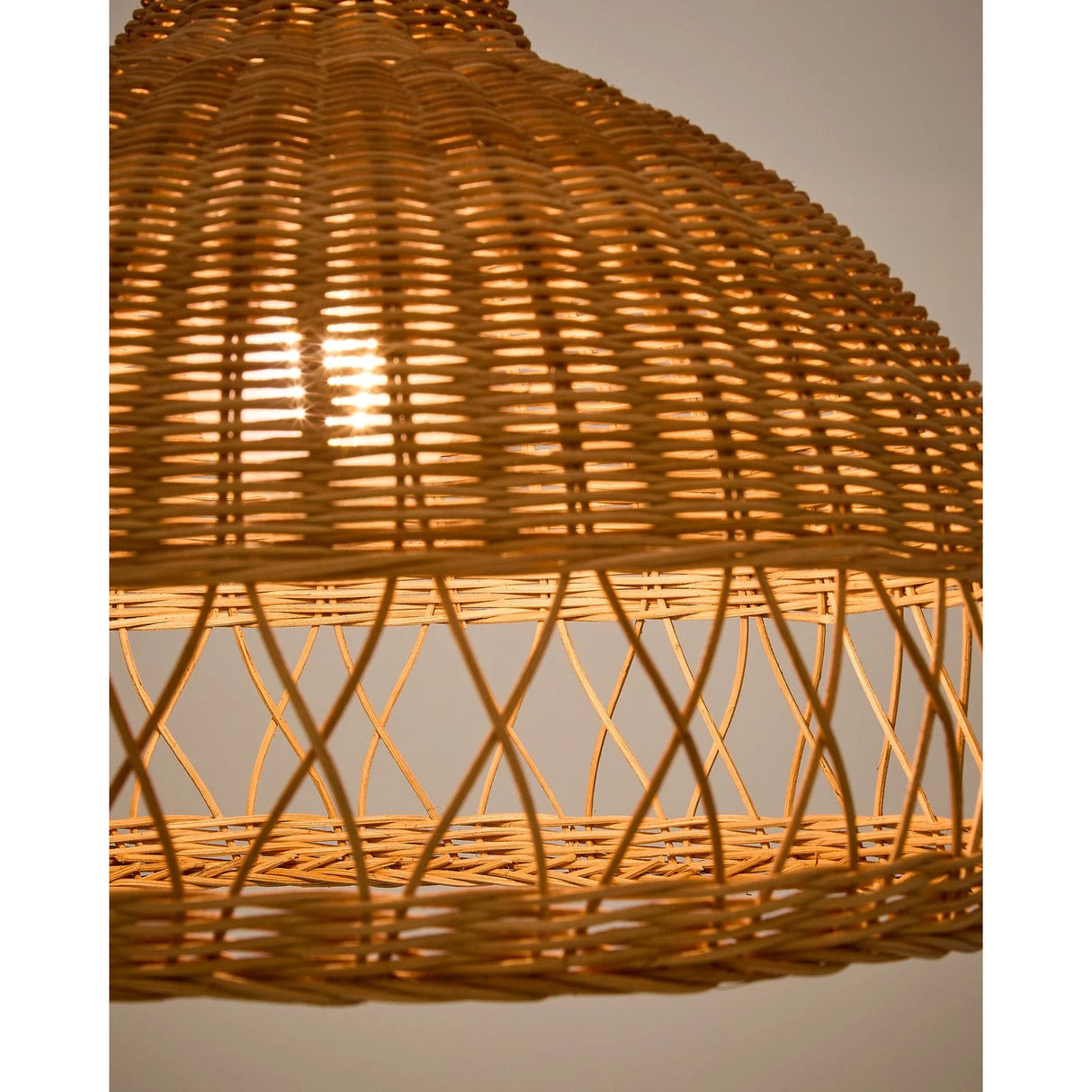 Lampenschirm für Deckenleuchte Loura aus Rattan mit Finish in natürlichem Farbton Ø 40 cm von Kave Home – Bild 5