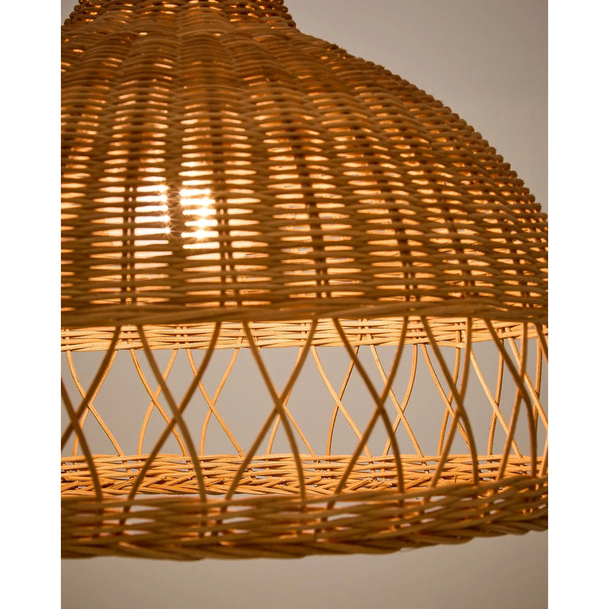 Lampenschirm für Deckenleuchte Loura aus Rattan mit Finish in natürlichem Farbton Ø 40 cm von Kave Home – Bild 5