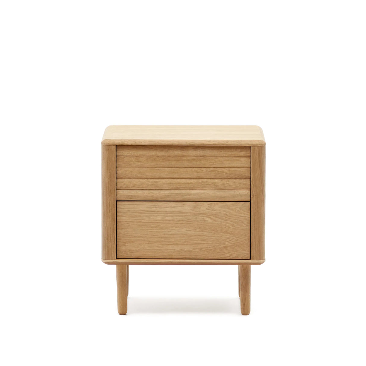 Lenon Nachttisch 2 Schubladen aus Holz und Eichenfurnier 50 x 55 cm FSC MIX Credit von Kave Home – Produktbild 8