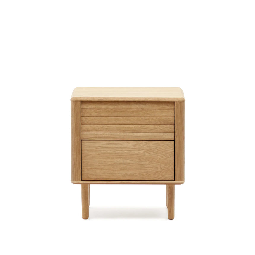 Lenon Nachttisch 2 Schubladen aus Holz und Eichenfurnier 50 x 55 cm FSC MIX Credit von Kave Home – Produktbild 8