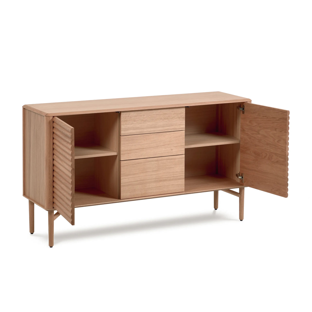 Lenon Sideboard 2 Türen 3 Schubladen Eichenholz und -furnier 155 x 86 cm FSC MIX Credit von Kave Home – Produktbild 11