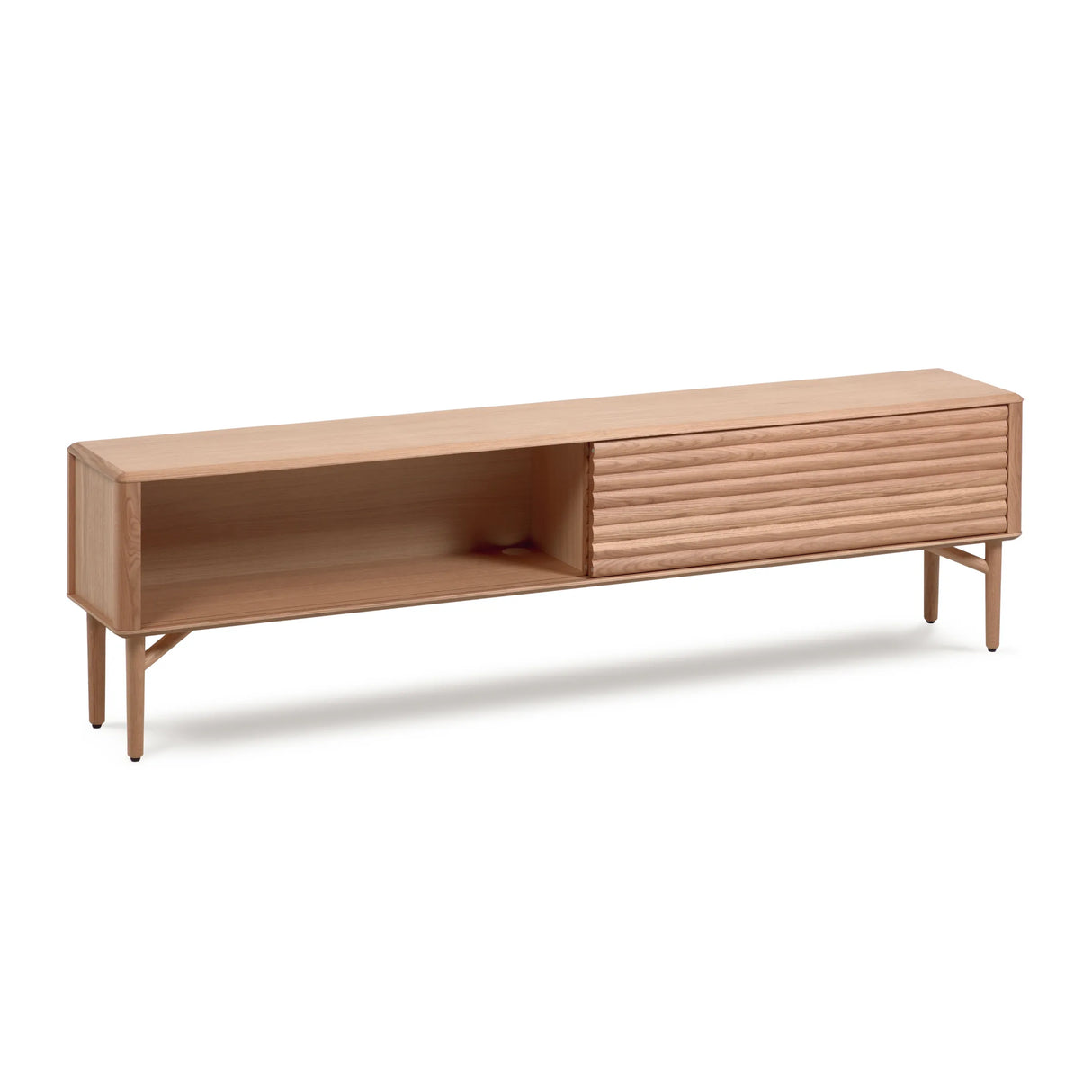 Lenon TV-Schrank 2 Türen aus massiver Eiche und Furnier 200 x 57 cm FSC MIX Credit von Kave Home – Produktbild 13