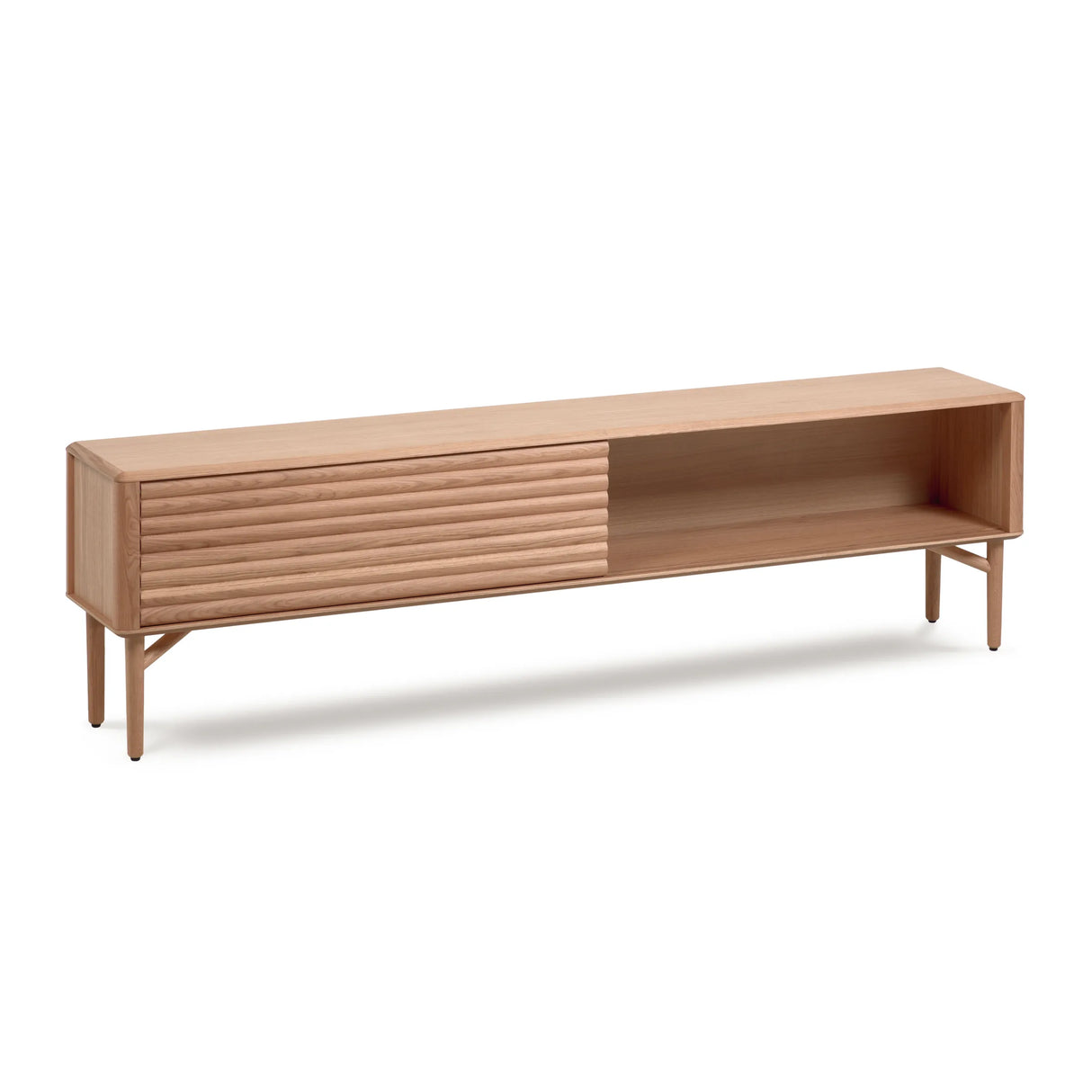 Lenon TV-Schrank 2 Türen aus massiver Eiche und Furnier 200 x 57 cm FSC MIX Credit von Kave Home – Produktbild 15