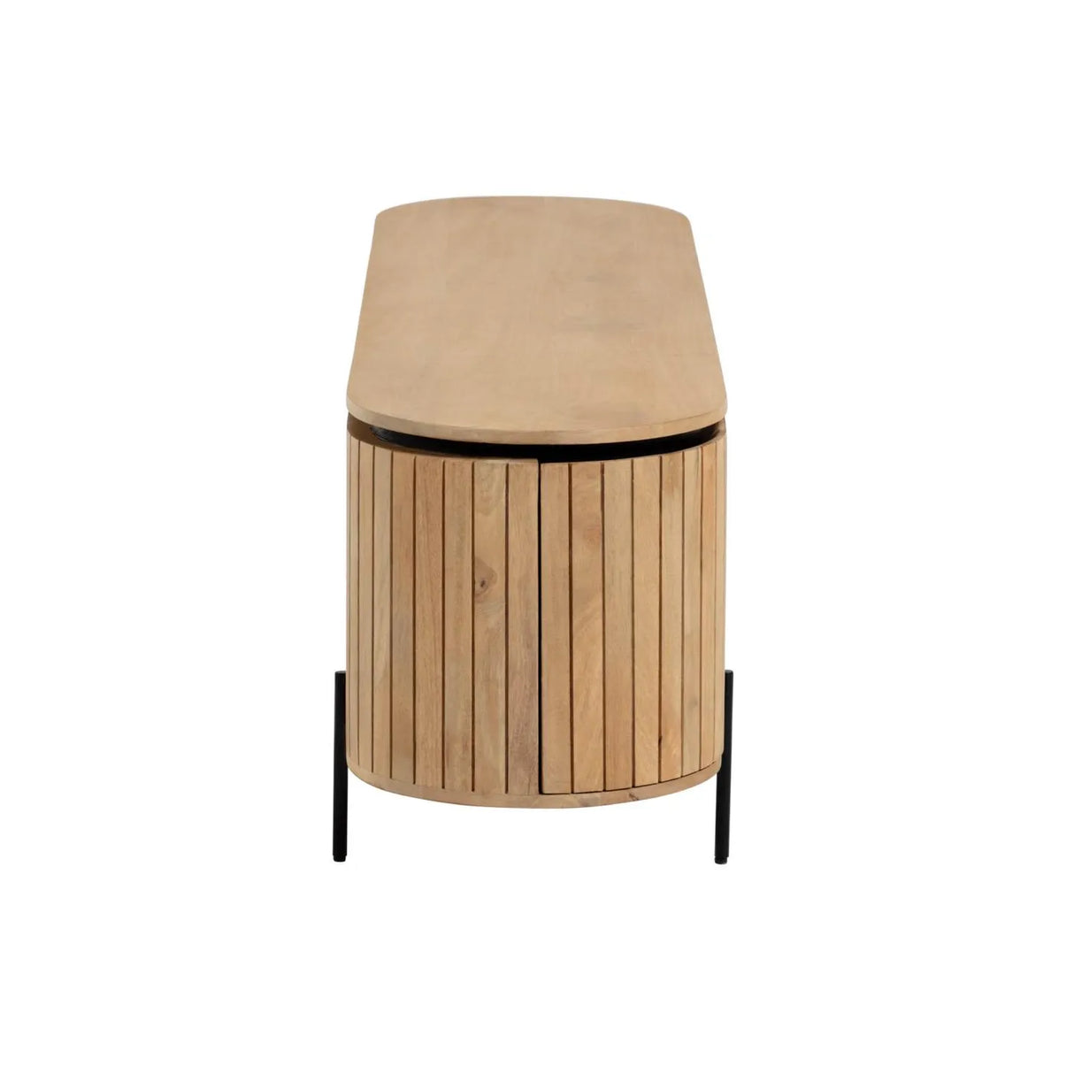 Licia TV-Schrank 2 Türen aus massivem Mangoholz Metall mit schwarzem Finish 160 x 56 cm von Kave Home – Produktbild 2