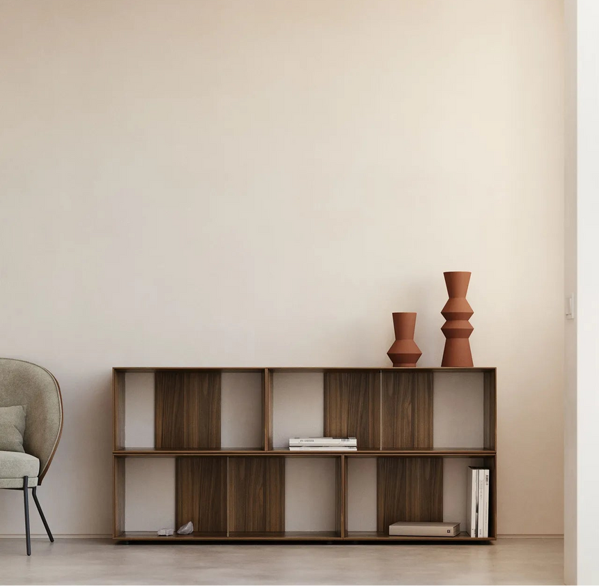 Litto Set aus 4 modularen Regalen aus Nussholzfurnier 168 x 76 cm von Kave Home – Bild 3