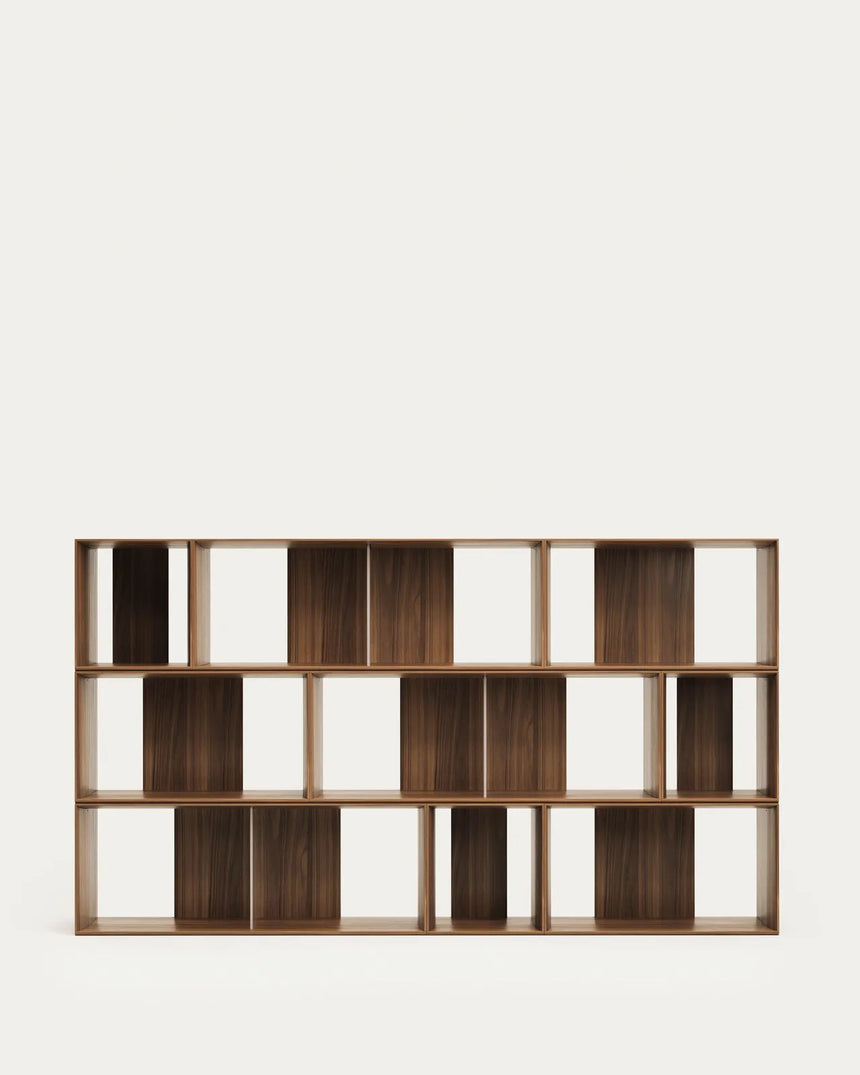 Litto Set aus 9 modularen Regalen aus Nussholzfurnier 202 x 114 cm von Kave Home – Bild 3