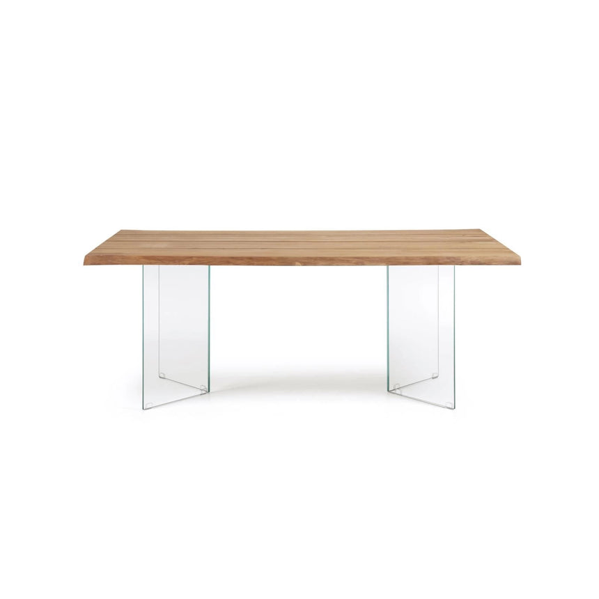 Lotty Tisch aus Eichenfurnier mit natürlichem Finish und Glasbeinen 180 x 100 cm von Kave Home – Bild 5