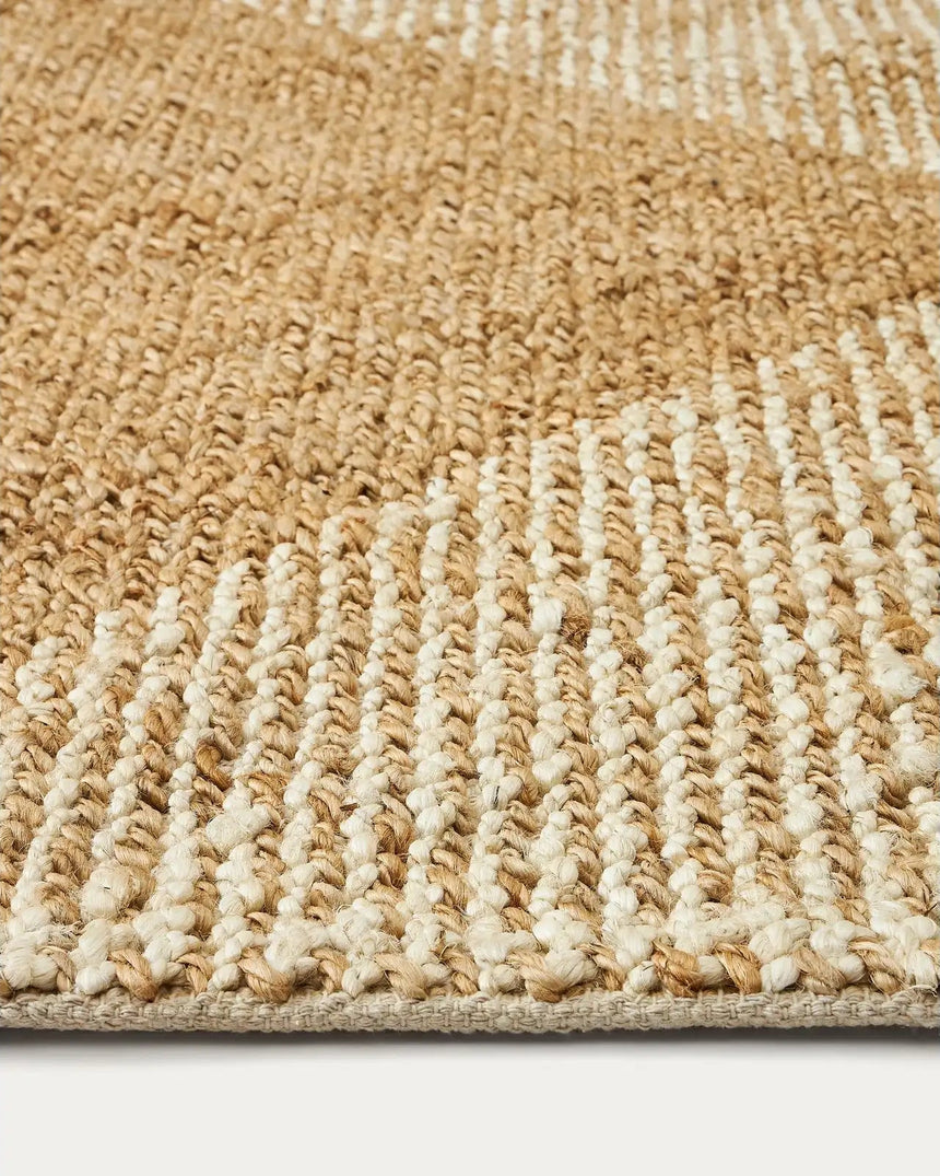 Maelan Teppich aus Jute und Baumwolle kariert natur 160 x 230 cm von Kave Home – Bild 6