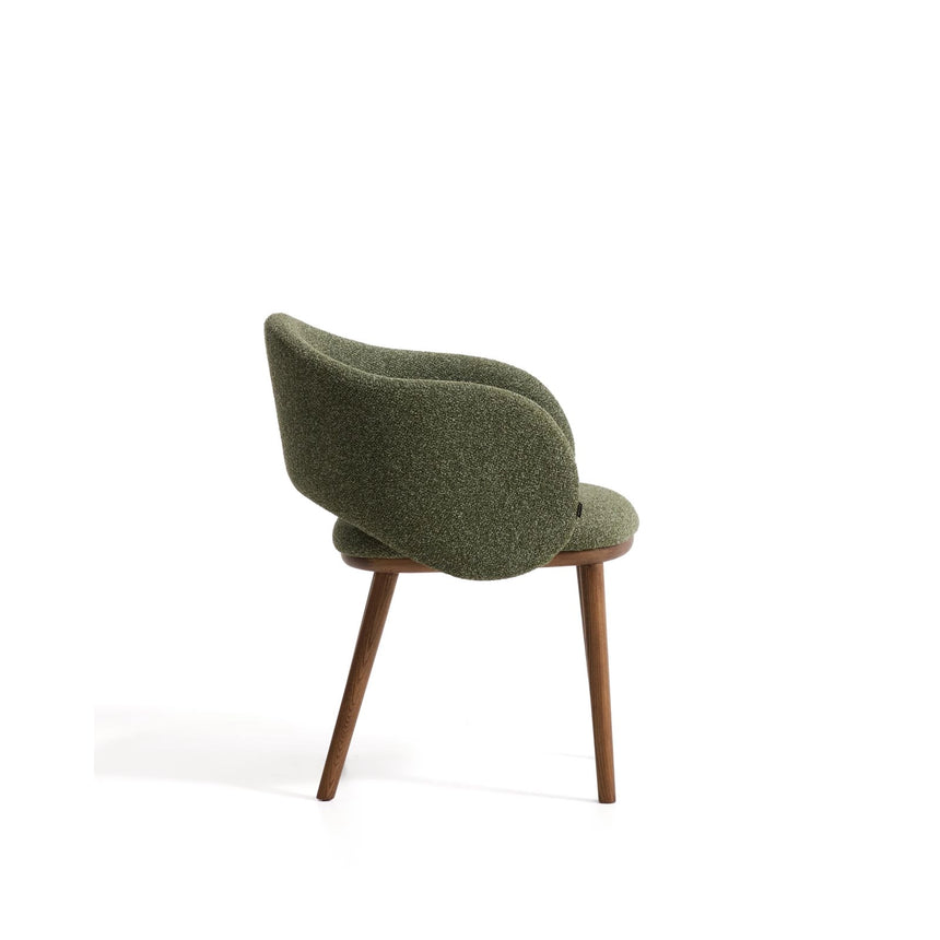 Maina Stuhl aus dickem Chenille mit Beinen aus massivem Eschenholz, FSC Mix Credit von Kave Home – Bild 3