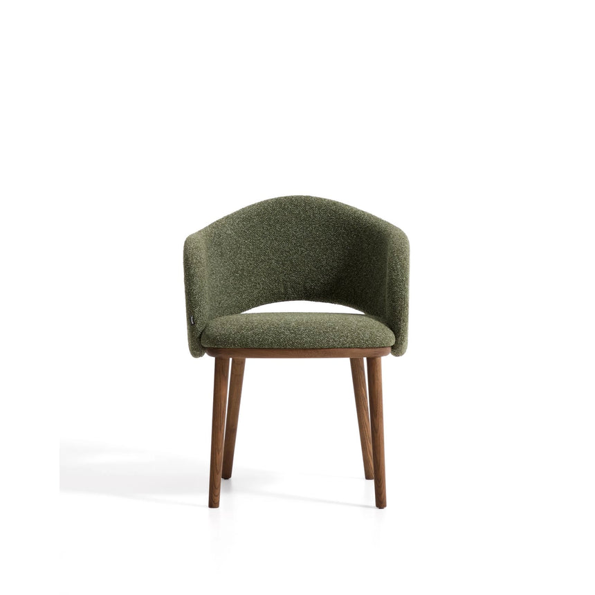 Maina Stuhl aus dickem Chenille mit Beinen aus massivem Eschenholz, FSC Mix Credit von Kave Home – Bild 5