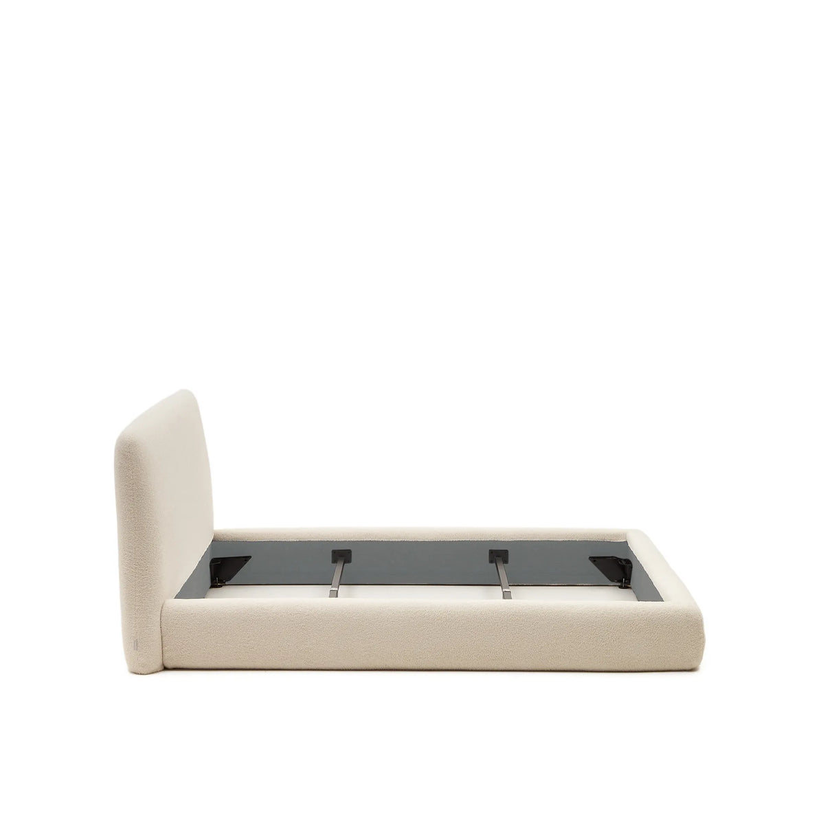 Martina Bett mit abnehmbarem Bezug aus Bouclé in Ecru für Matratze von 180 x 200 cm FSC Mix Credit von Kave Home – Produktbild 11