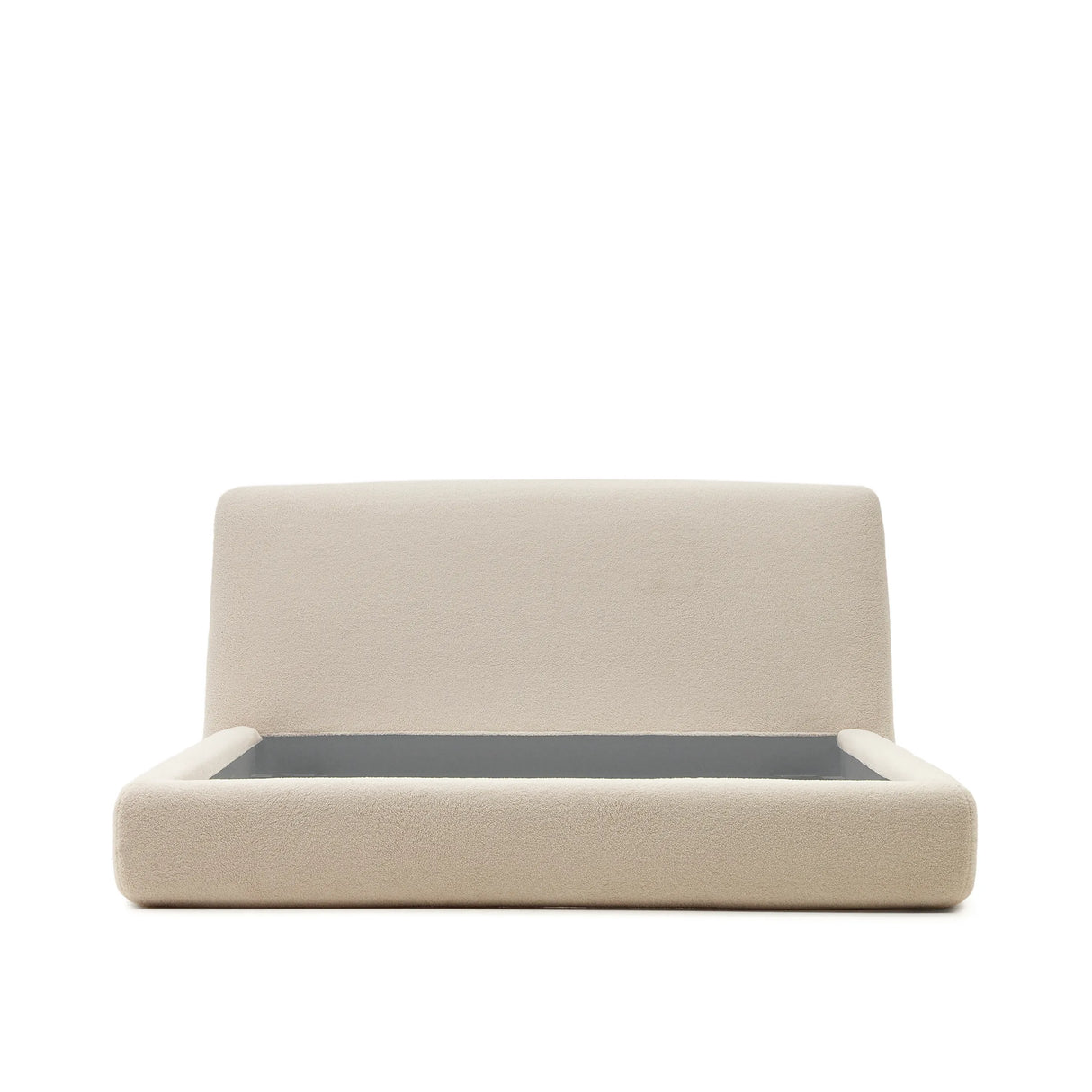 Martina Bett mit abnehmbarem Bezug aus Bouclé in Ecru für Matratze von 180 x 200 cm FSC Mix Credit von Kave Home – Produktbild 8