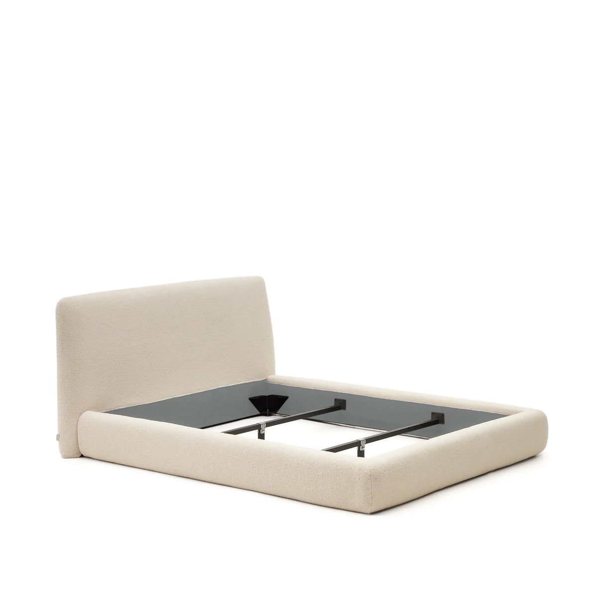 Martina Bett mit abnehmbarem Bezug aus Bouclé in Ecru für Matratze von 180 x 200 cm FSC Mix Credit von Kave Home – Produktbild 9