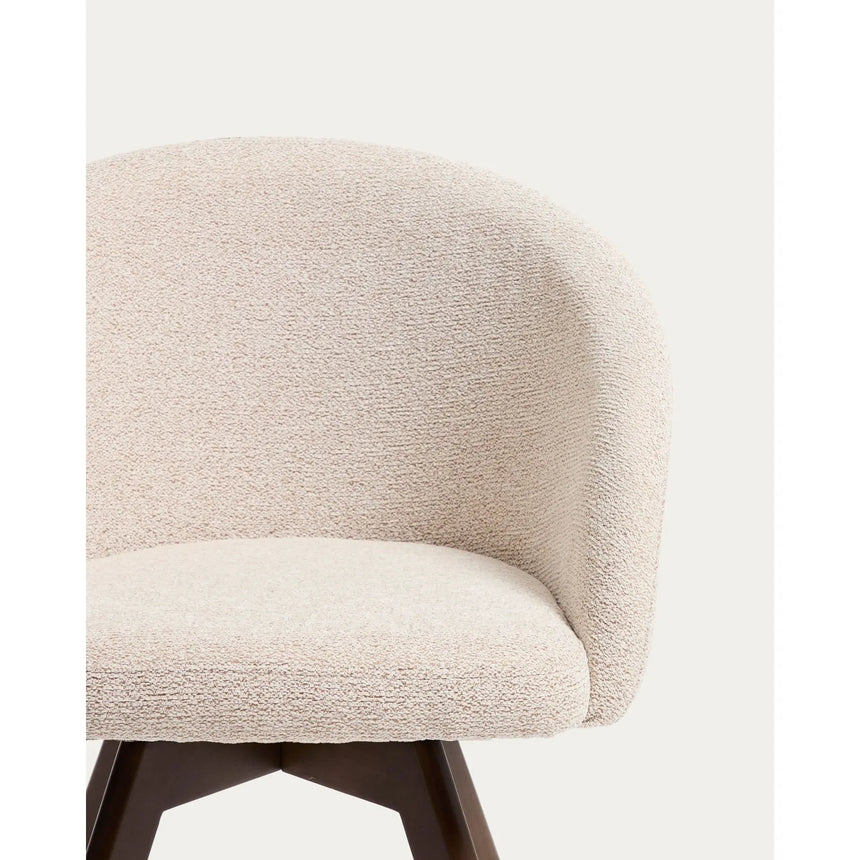 Marvin Drehstuhl mit beiger Chenille Beinen aus massiver Buche mit natürlichem Finish FSC 100% von Kave Home – Bild 8
