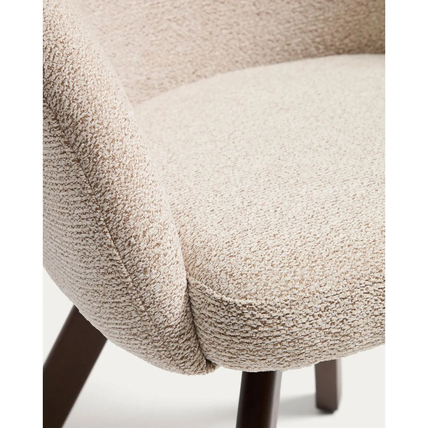 Marvin Drehstuhl mit beiger Chenille Beinen aus massiver Buche mit natürlichem Finish FSC 100% von Kave Home – Bild 9