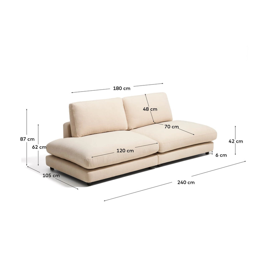 Modulares 3-Sitzer-Sofa Gala aus beigem Chenillegewebe, FSC Mix Credit, 240 cm von Kave Home – Bild 2