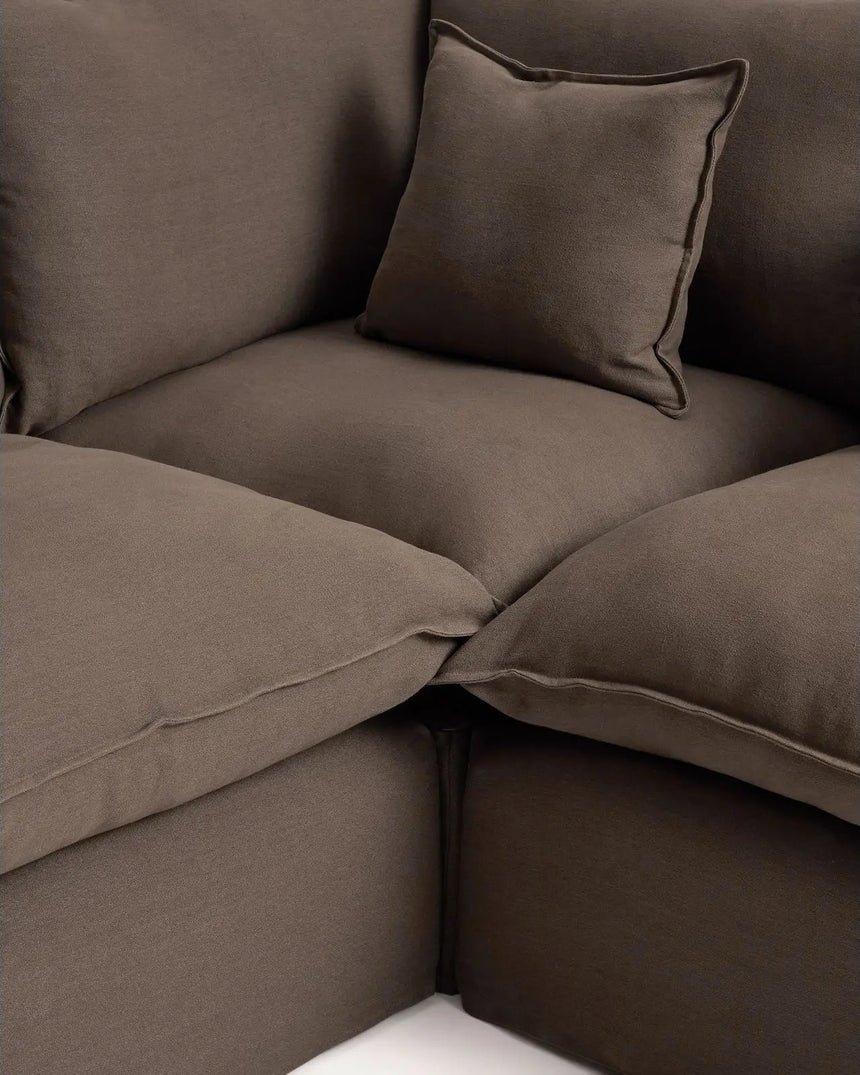 Modulares 4-Sitzer-Ecksofa Anarela mit abnehmbarem Bezug aus 100 % Leinen, 287 x 197 cm / 197 x 287 cm, FSC Mix Credit von Kave Home – Bild 6
