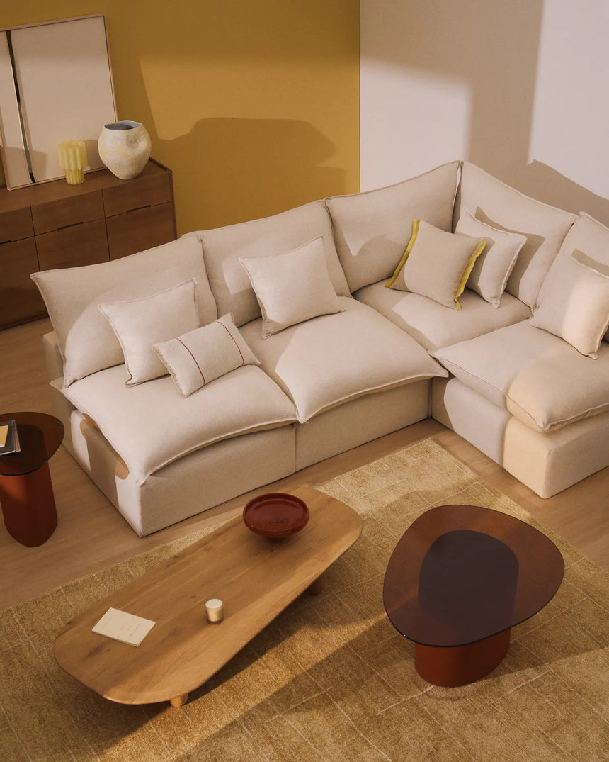 Modulares 4-Sitzer-Ecksofa Anarela mit abnehmbarem Bezug aus Leinen und Viskose, 287 x 197 cm / 197 x 287 cm, FSC Mix Credit von Kave Home – Bild 2