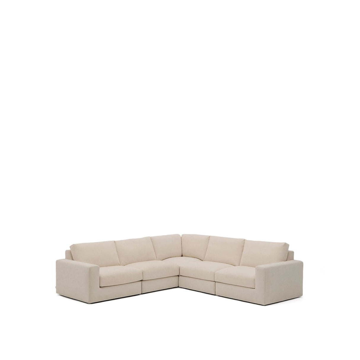 Modulares 5-Sitzer-Ecksofa Alea mit Bezug aus Chenille in Beige, 310 x 310 cm von Kave Home – Bild 1