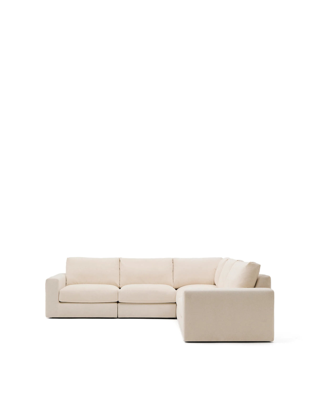 Modulares 5-Sitzer-Ecksofa Alea mit Bezug aus Chenille in Ecru, 310 x 310 cm von Kave Home – Produktbild 6