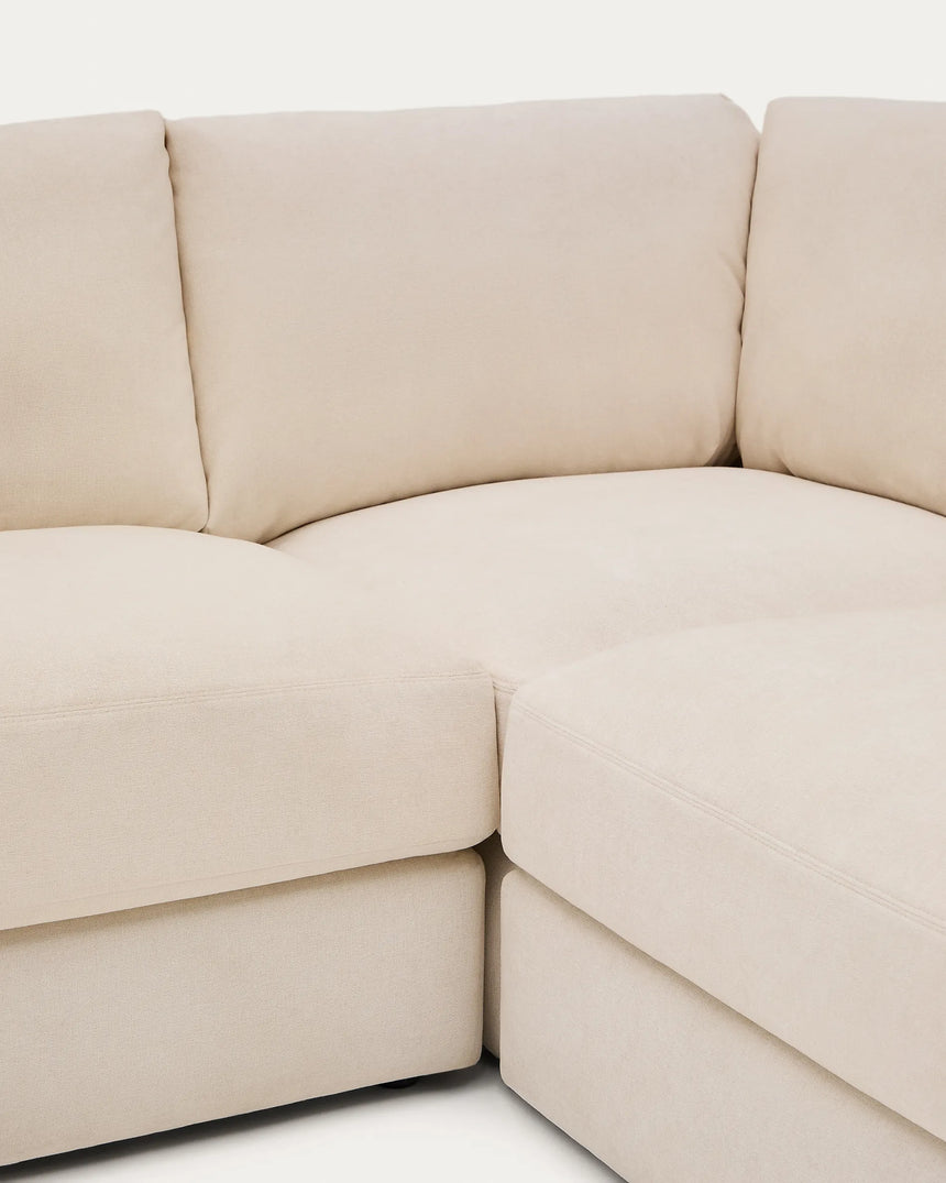 Modulares 5-Sitzer-Ecksofa Alea mit Bezug aus Chenille in Ecru, 310 x 310 cm von Kave Home – Produktbild 8