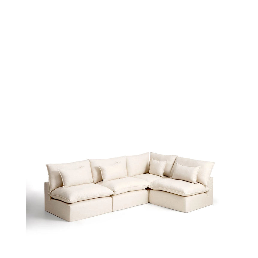 Modulares 6-Sitzer-Ecksofa Anarela mit abnehmbarem Bezug aus Leinen und Viskose in Beige, 327 x 217 cm / 217 x 327 cm, FSC Mix Credit von Kave Home – Bild 7
