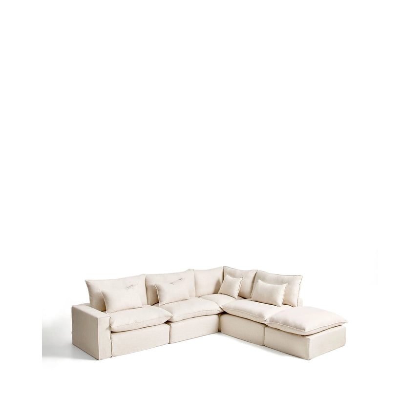 Modulares 6-Sitzer-Ecksofa Anarela mit abnehmbarem Bezug aus Leinen und Viskose in Beige, 347 x 307 cm, FSC Mix Credit von Kave Home – Bild 7
