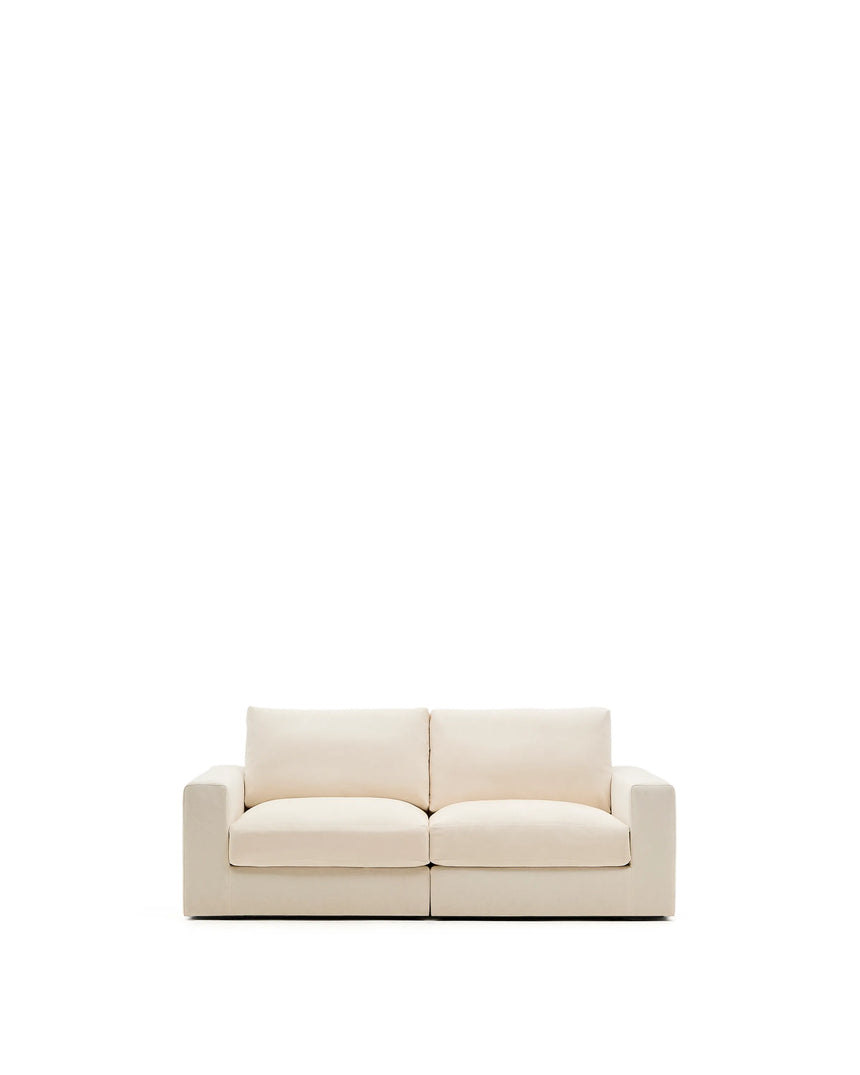Modulares Sofa Alea für 3 Personen mit abnehmbarem Bezug aus Chenille in Ecru, 220 cm von Kave Home – Produktbild 1