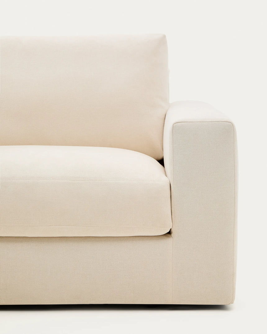 Modulares Sofa Alea für 3 Personen mit abnehmbarem Bezug aus Chenille in Ecru, 220 cm von Kave Home – Produktbild 8