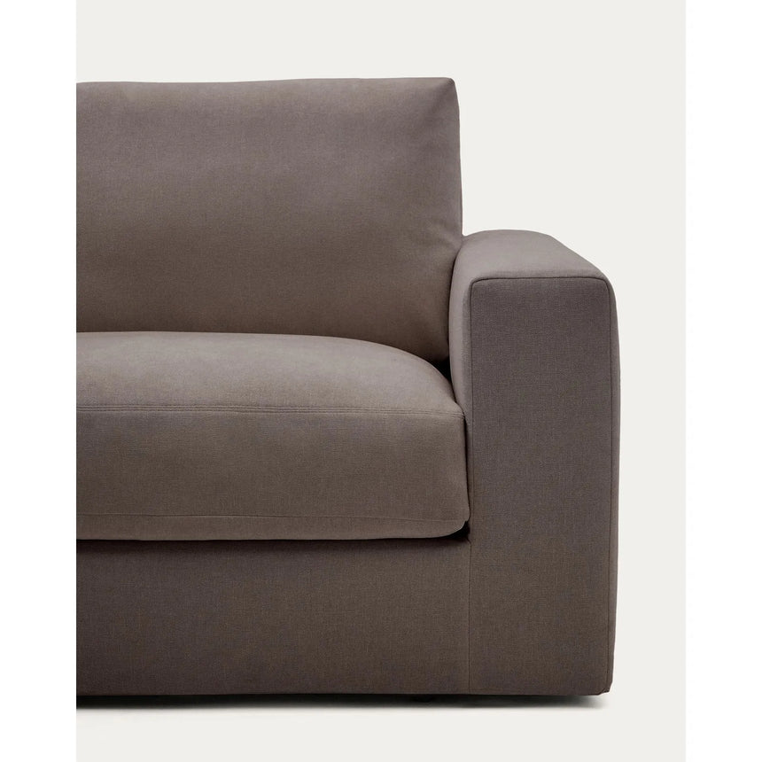 Modulares Sofa Alea für 3 Personen mit abnehmbarem Bezug aus dunkelbrauner Chenille, 220 cm von Kave Home – Produktbild 7
