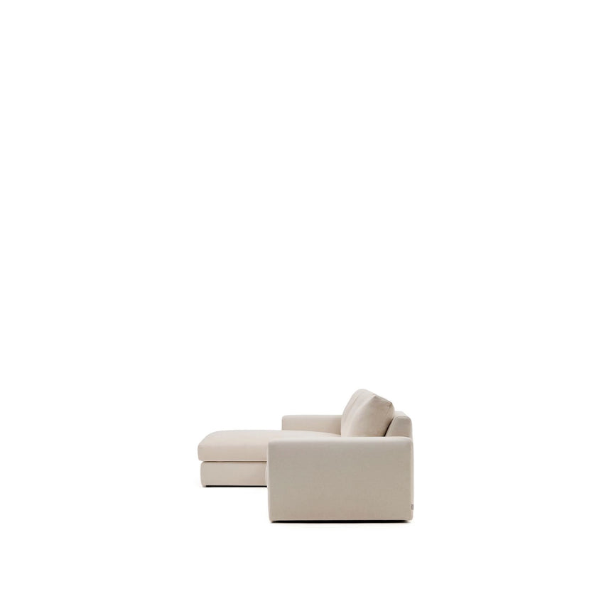Modulares Sofa Alea für 4 Personen mit abnehmbarem Bezug aus Chenille mit Chaiselongue links in Beige, 310 cm von Kave Home – Bild 3