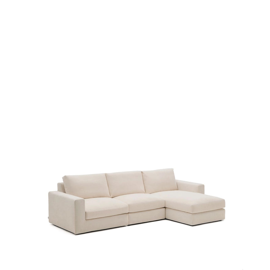 Modulares Sofa Alea für 4 Personen mit abnehmbarem Bezug aus Chenille mit Chaiselongue rechts in Beige, 310 cm von Kave Home – Bild 4