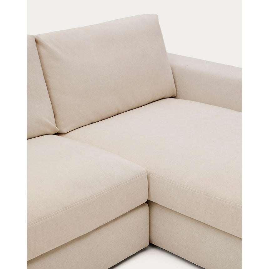 Modulares Sofa Alea für 4 Personen mit abnehmbarem Bezug aus Chenille mit Chaiselongue rechts in Beige, 310 cm von Kave Home – Bild 8