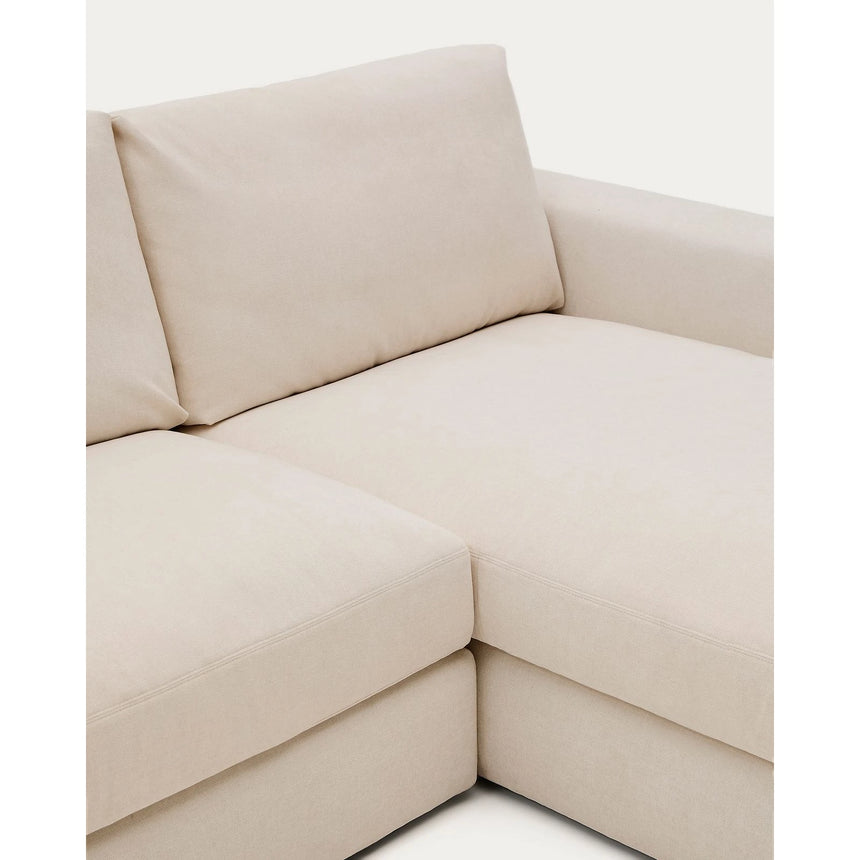 Modulares Sofa Alea für 5 Personen mit abnehmbarem Bezug aus Chenille mit Chaiselongue rechts in Beige, 340 cm von Kave Home – Bild 8