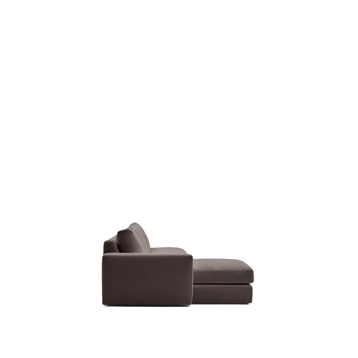 Modulares Sofa Alea für 5 Personen mit abnehmbarem Bezug aus dunkelbrauner Chenille und Chaiselongue links, 340 cm von Kave Home – Produktbild 5