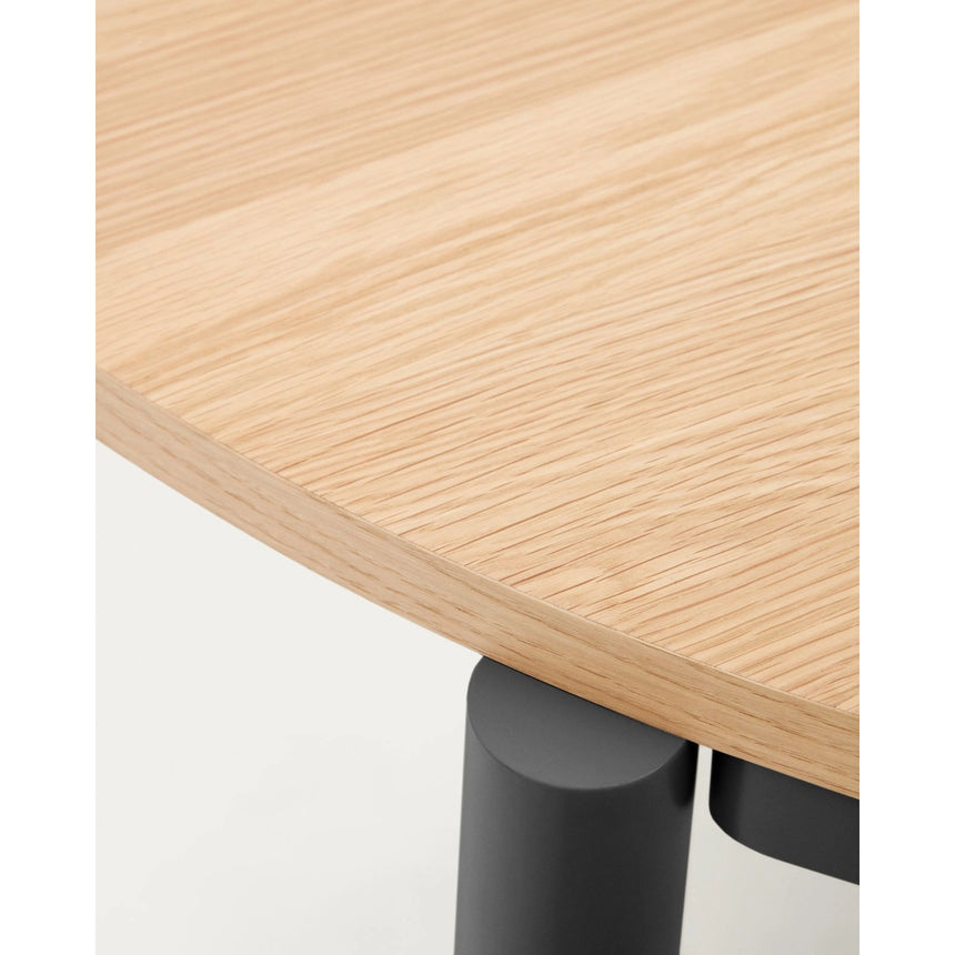 Montuiri Ausziehtisch Eichenfurnier und Stahlbeine schwarzes Finish Ø120(200) x 90 cm von Kave Home – Bild 10