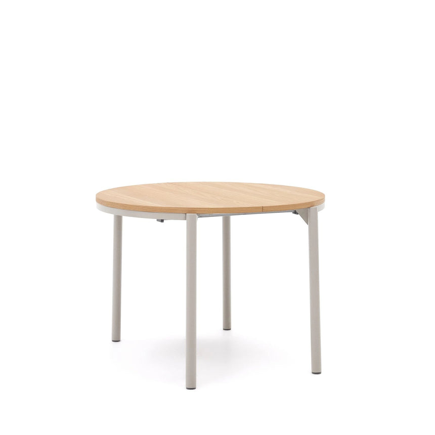 Montuiri Ausziehtisch rund Eichenfurnier und Stahlbeine graues Finish Ø90(170) cm von Kave Home – Bild 5