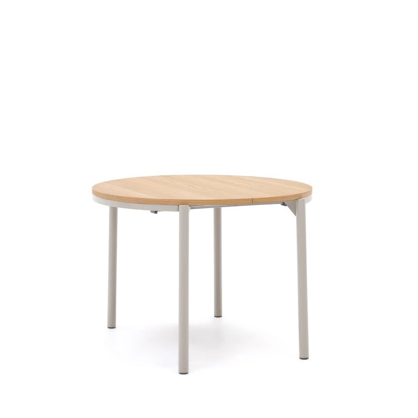 Montuiri Ausziehtisch rund Eichenfurnier und Stahlbeine graues Finish Ø90(170) cm von Kave Home – Bild 6