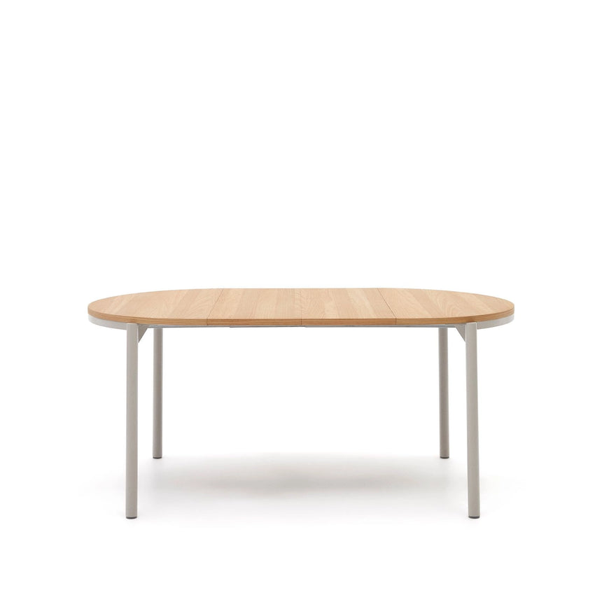 Montuiri Ausziehtisch rund Eichenfurnier und Stahlbeine graues Finish Ø90(170) cm von Kave Home – Bild 8
