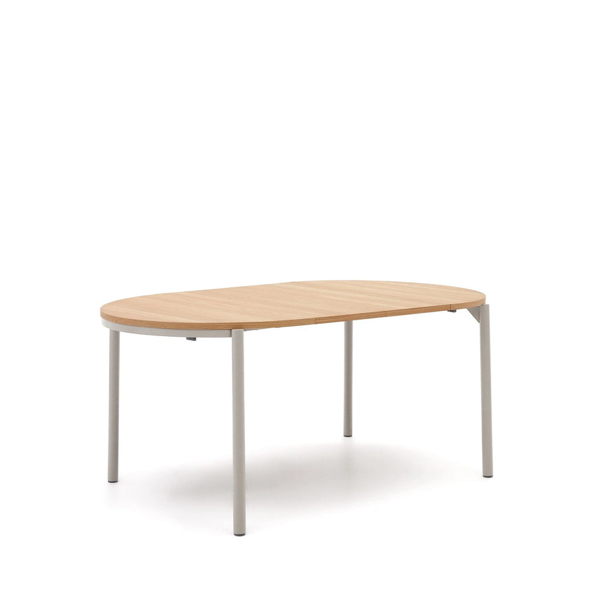 Montuiri Ausziehtisch rund Eichenfurnier und Stahlbeine graues Finish Ø90(170) cm von Kave Home – Bild 9