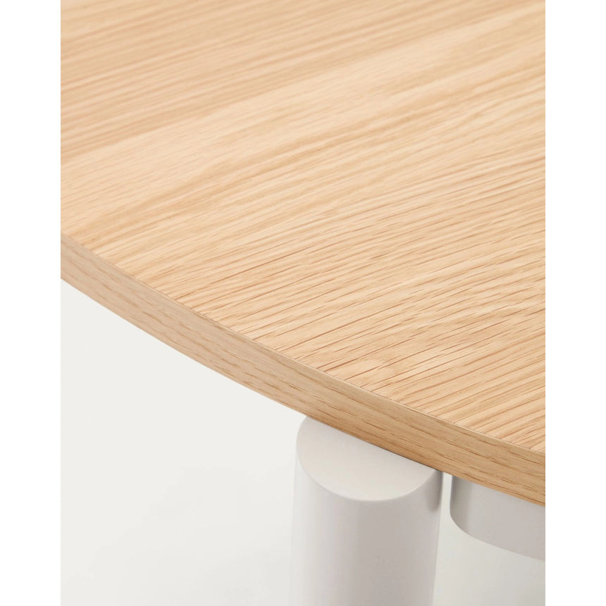Montuiri runder Ausziehtisch Eichenfurnier Stahlbeine mit grauem Finish Ø 120 (200) cm von Kave Home – Bild 12