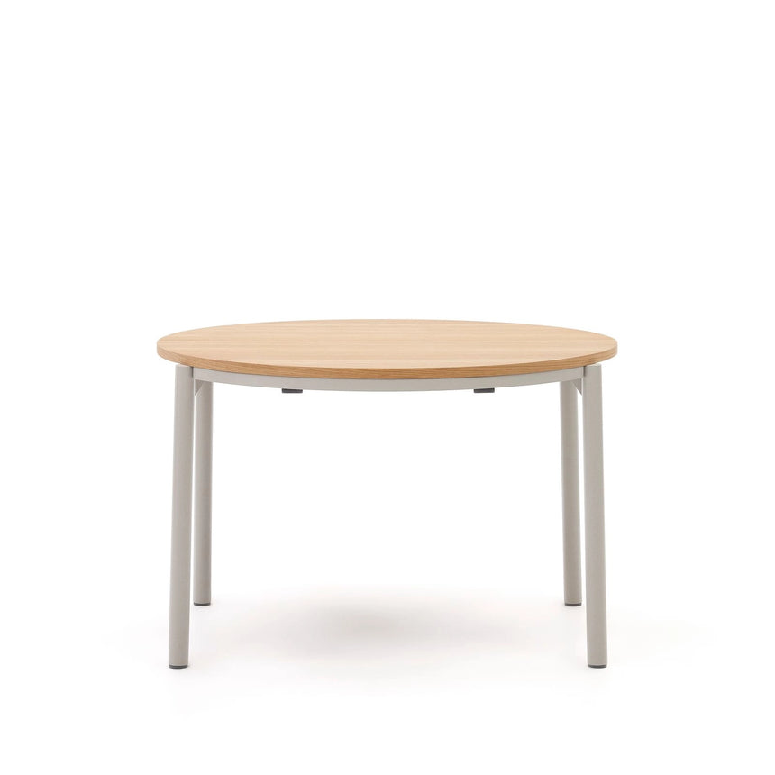 Montuiri runder Ausziehtisch Eichenfurnier Stahlbeine mit grauem Finish Ø 120 (200) cm von Kave Home – Bild 5