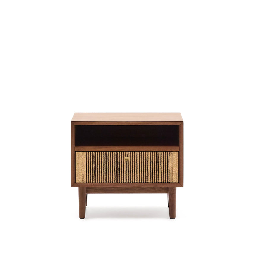 Nachttisch Elan aus Furnier und massivem Walnussholz mit Seil 51 x 45 cm FSC Mix Credit von Kave Home – Produktbild 7