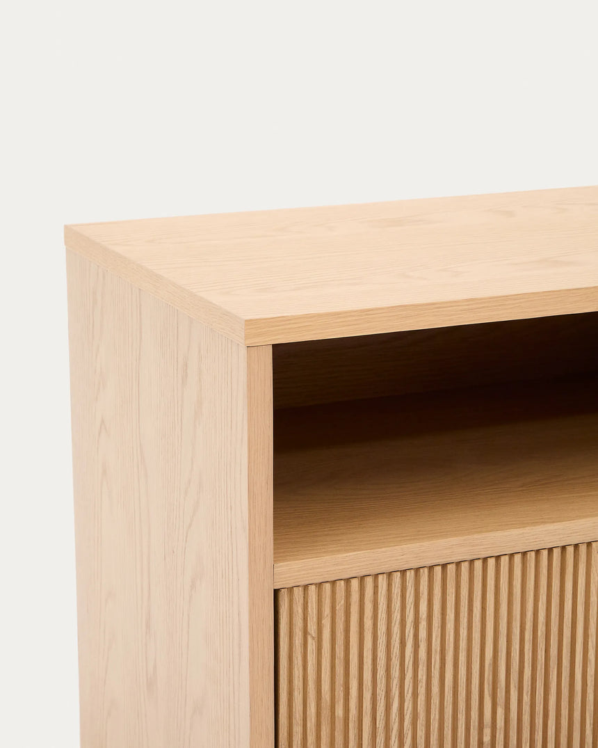 Nachttisch Helvine 1 Schublade aus Eichenfurnier 60 x 52 cm FSC 100% von Kave Home – Produktbild 2