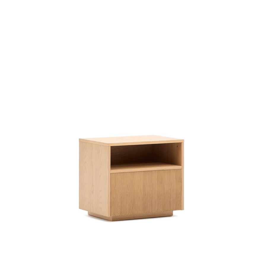 Nachttisch Helvine 1 Schublade aus Eichenfurnier 60 x 52 cm FSC 100% von Kave Home – Produktbild 8