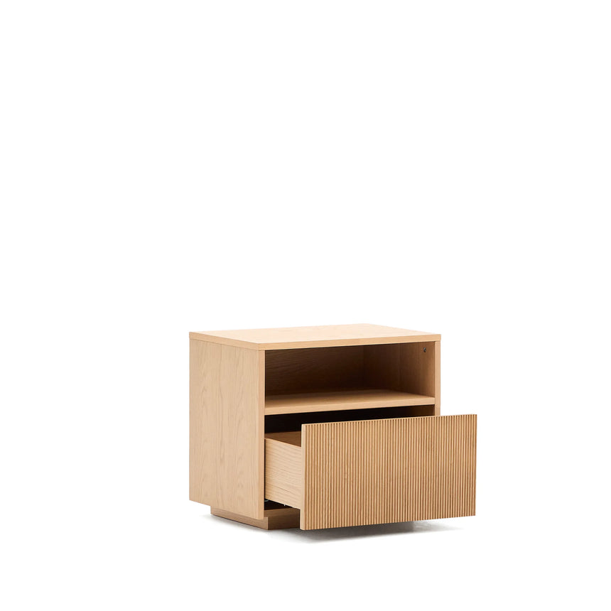 Nachttisch Helvine 1 Schublade aus Eichenfurnier 60 x 52 cm FSC 100% von Kave Home – Produktbild 9