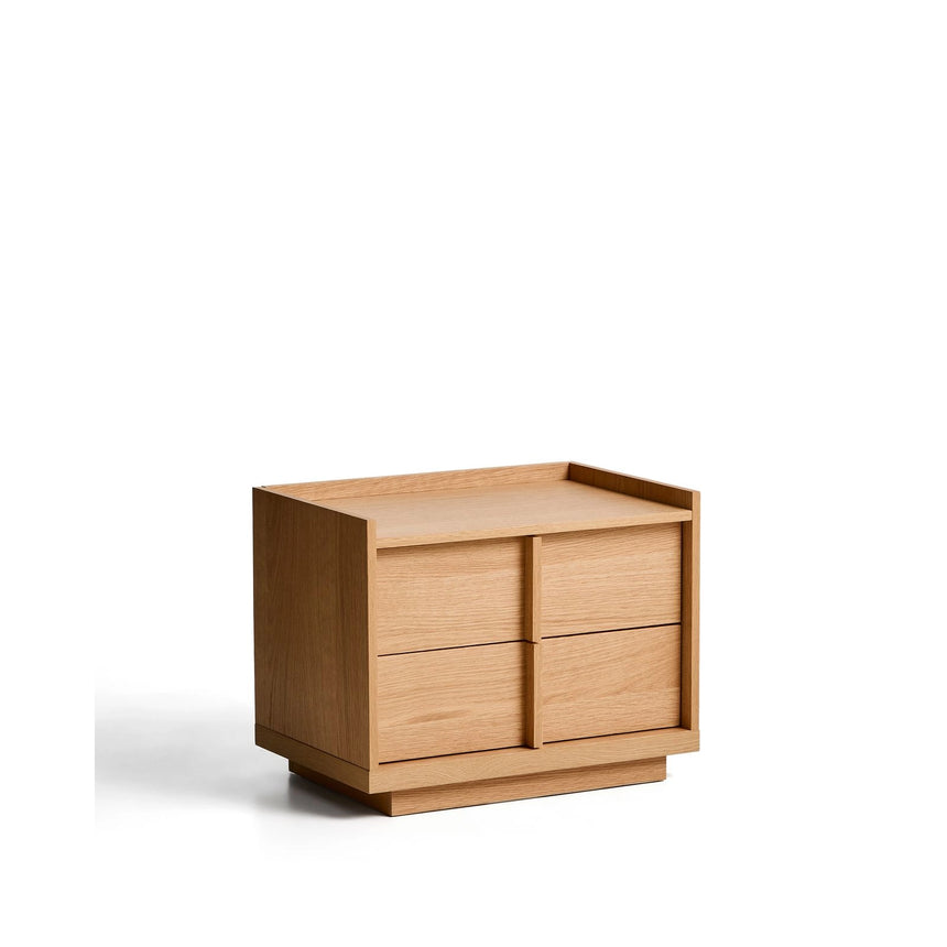 Nachttisch Onix 2 Schubladen aus Eichenfurnier Naturton-Finish 60 x 47 cm FSC Mix Credit von Kave Home – Bild 6