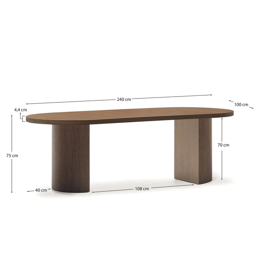 Nealy Tisch aus Nussbaumfurnier, Eichenfurnier oder MDF 240 x 100 cm von Kave Home – Bild 5