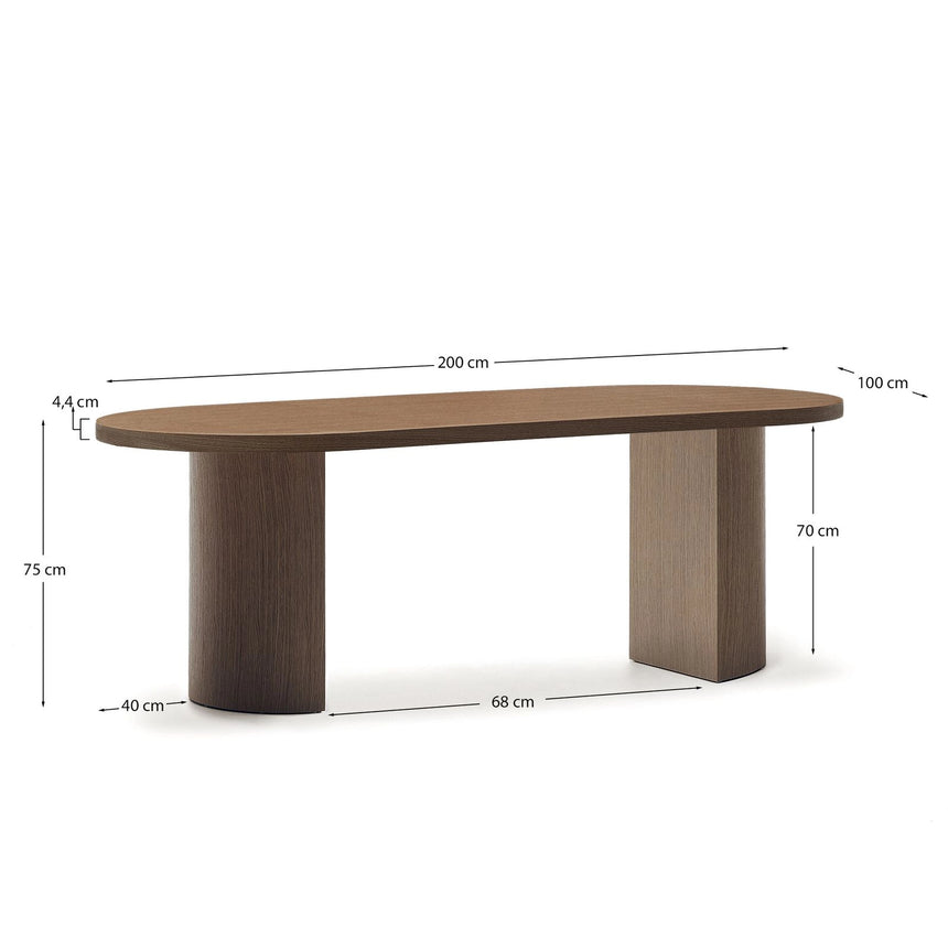Nealy Tisch aus Nussbaumfurnier oder Eichenfurnier 200 x 100 cm von Kave Home – Bild 5